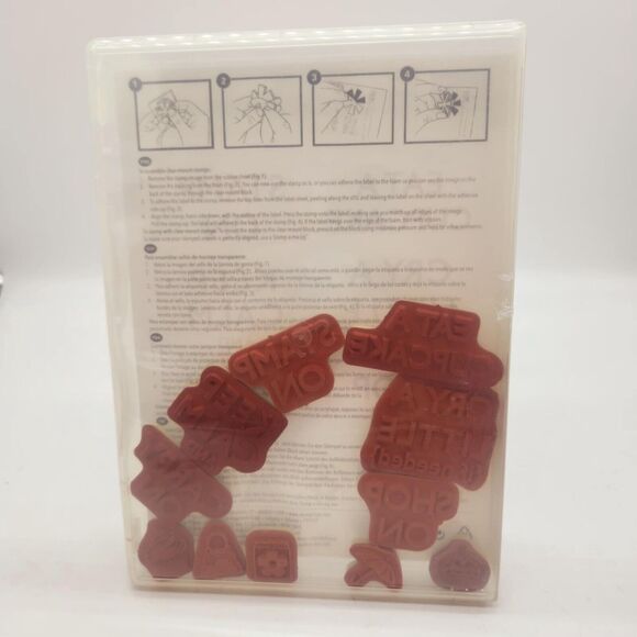 Stampin Up Carry On Cling Stamp Set Unmounted Keep Calm Cupcake Phrases Hostess - Picture 2 of 4